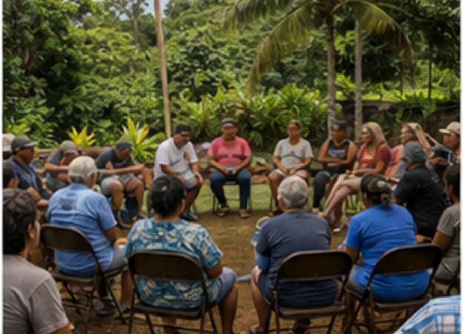 Neighbors gathered in a circle to learn and share knowledge