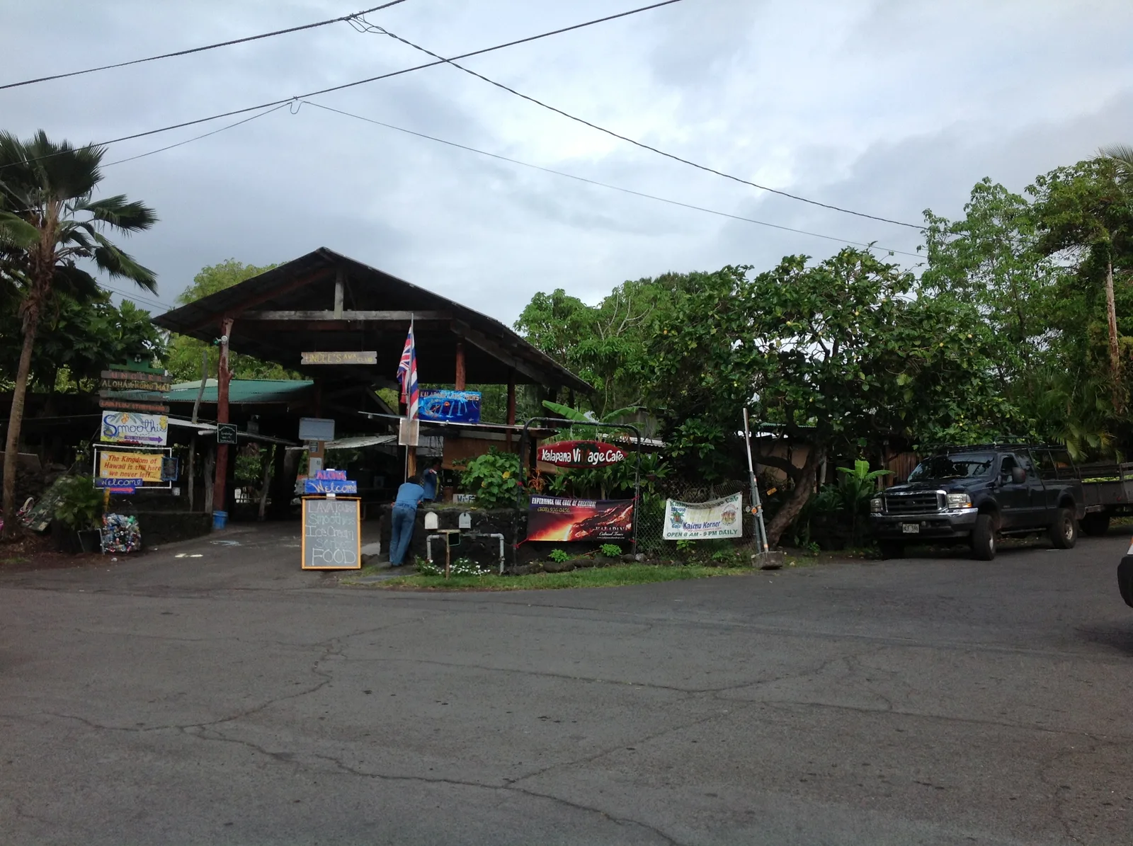 Community market gathering along the Red Road