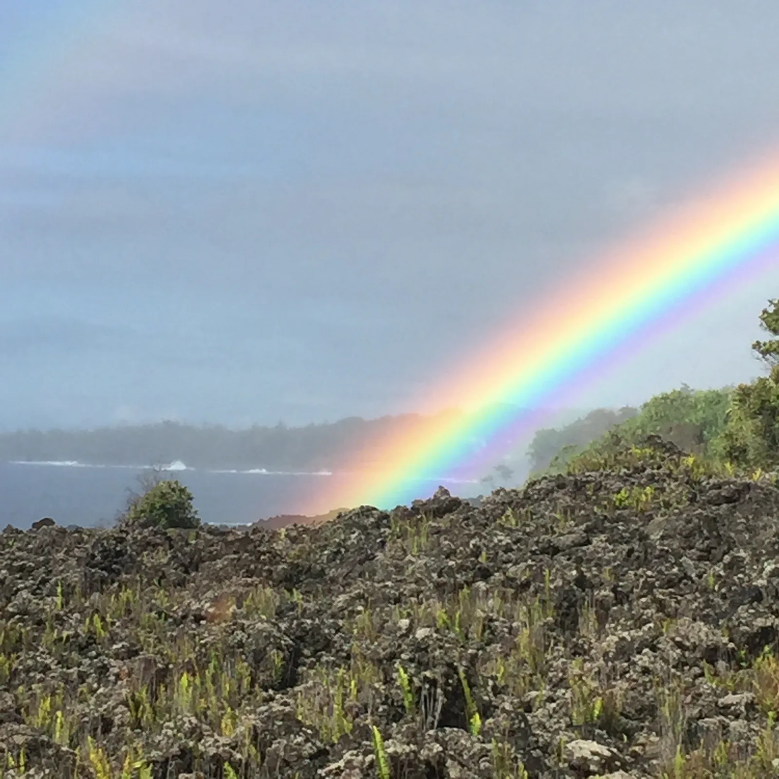 Rainbow over the Red Road lava coast