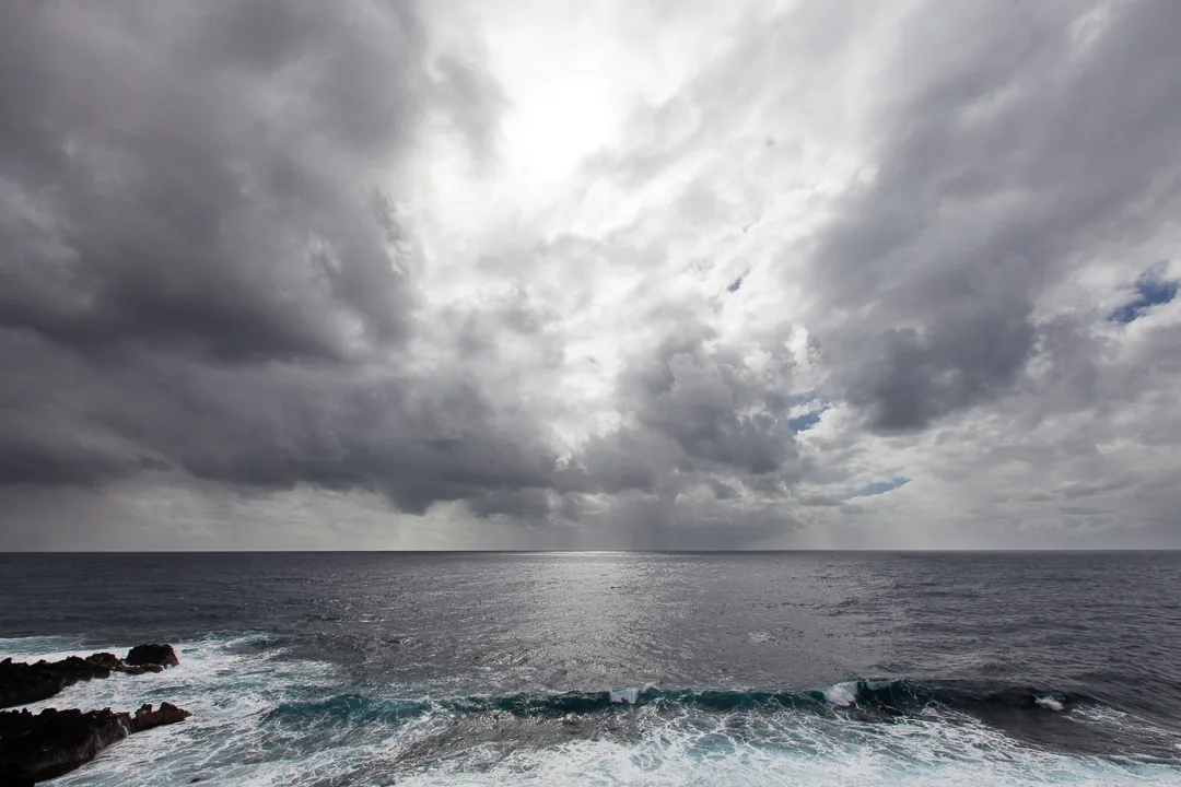 Storm clouds over the Red Road coastline